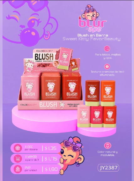 Blush en barra sweet kitty FAVORBEAUTY