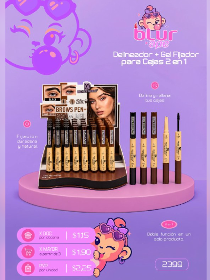 Delineador + fijador para cejas 2 x 1