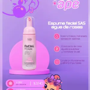 Espuma facial agua de rosas SAS