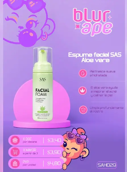 Espuma facial aloe vera SAS
