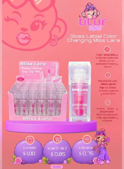 Gloss labial hidratante Miss Lara