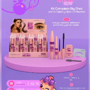 Kit gel + delineador + mascara para ojos y cejas BIG SHOT