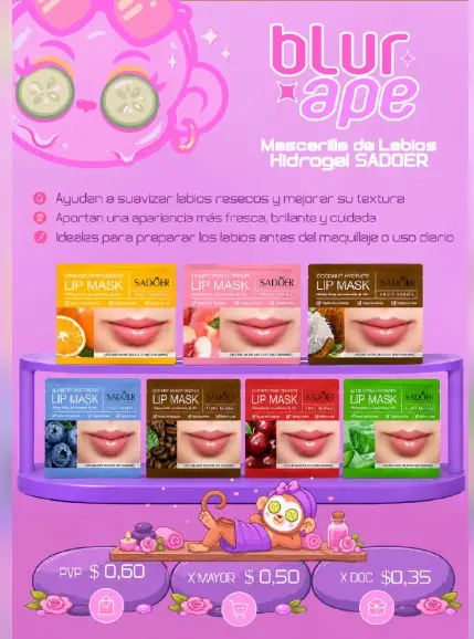 Mascarilla para labios de hidrogel SADOER