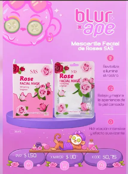 Mascarilla facial de rosas SAS