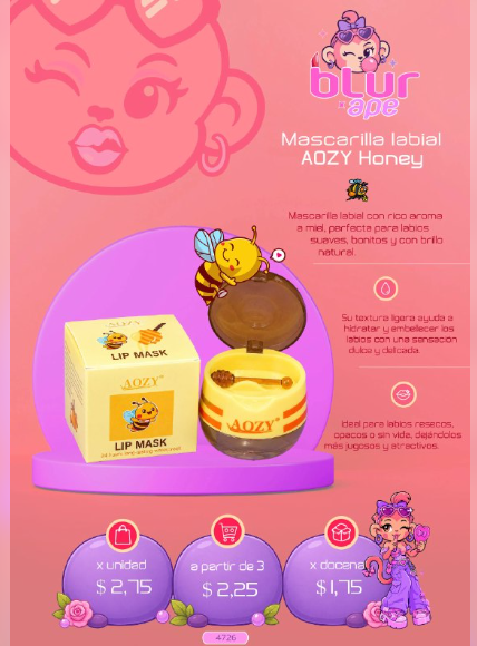 Mascarilla labial de miel AOZY
