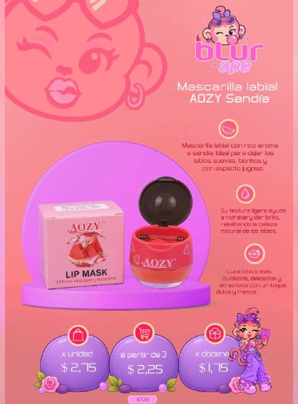 Mascarilla labial de sandía AOZY