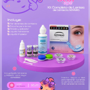 Kit completo de cuidado lentes de contacto NOVMAS