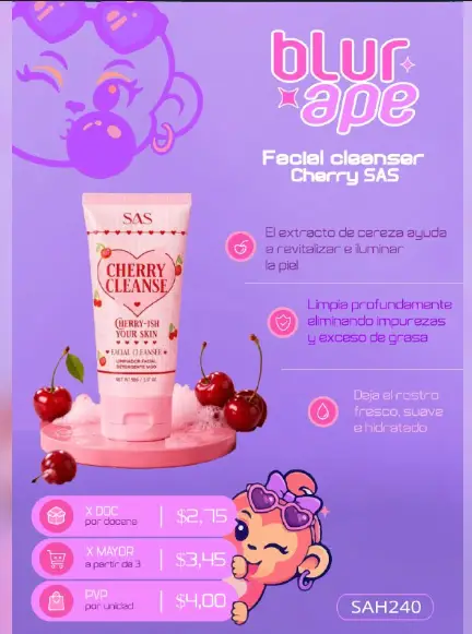 Limpiador facial cherry SAS