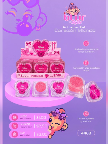 Primer en gel corazón Miundo