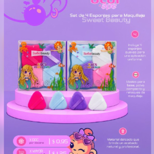 Set de 4 esponjas para maquillaje Sweet beauty
