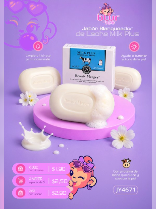 Jabón blanqueador de leche Milk Plus