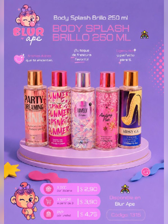 Body splash con brillo